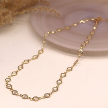 Golden Bezel Crystal Necklace by Peace of Mind